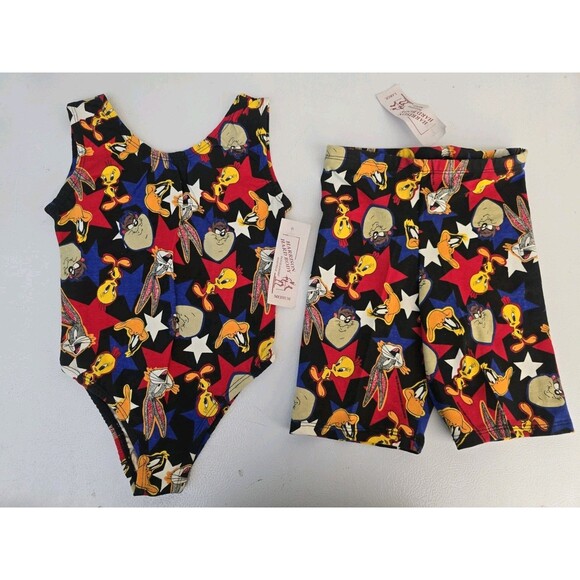 Harrison Hard Body Other - Vintage Looney Tunes Harrison Hard Body Leotard M And Shorts L Dance 90s NWT